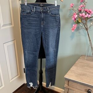 Hudson Classic Blue Skinny Jeans w/ Hem Detail